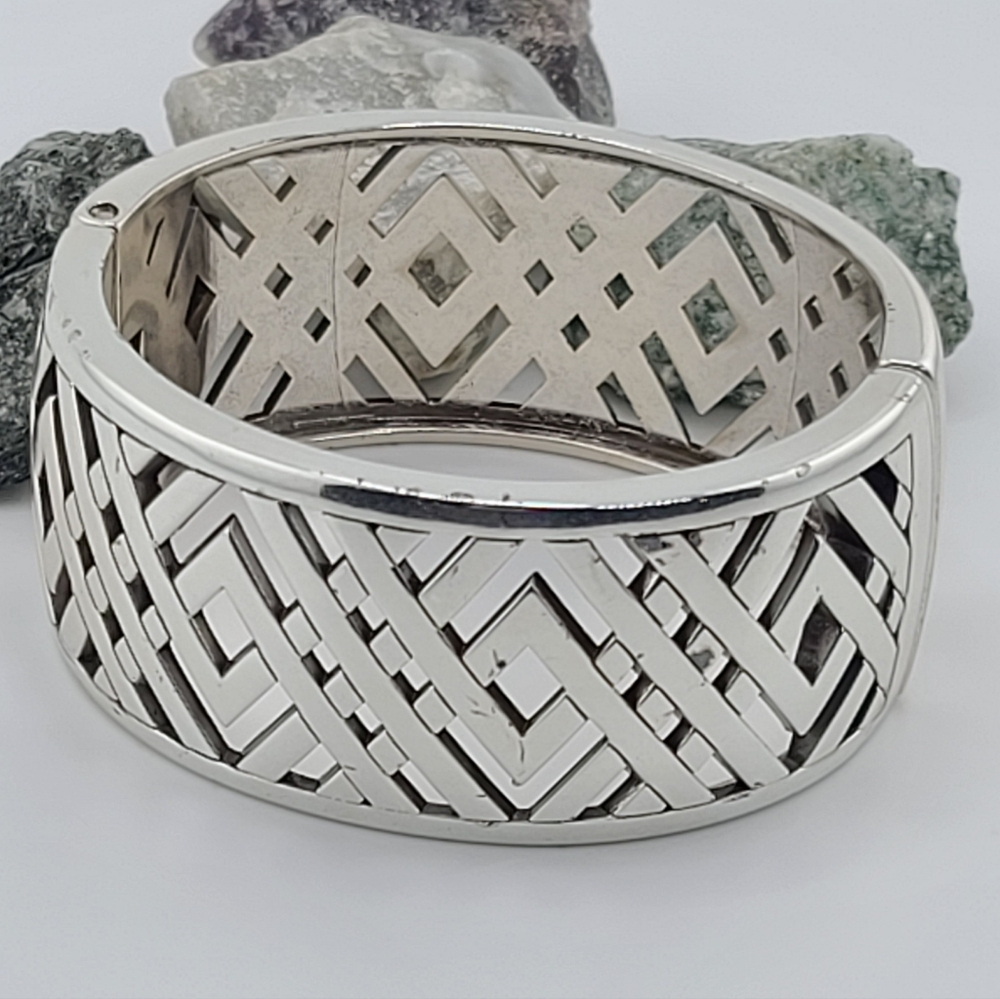 $62 Brighton "Interlude" Hinged Bangle w Native American Cutout Motif!